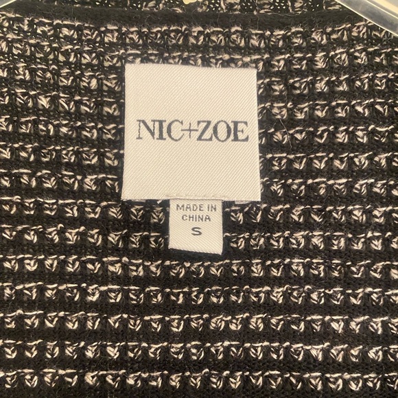 Nic & Zoe Knit Cardigan Sweater black white New size small - Picture 15 of 16